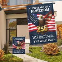 Personalized American Flag Garden Flag | 250 Years of Freedom Eagle Design | Double-Sided Polyester | Custom Patriotic Yard Decor