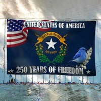 Nevada State Flag 250 Years of Freedom | Double-Sided Grommet House Flag | UV-Resistant Polyester | Patriotic Home Decor