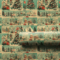 Retro Holiday Collage Gift Wrap, Vintage Christmas Wrapping Paper, Mid Century Wrapping Paper, Nostalgic Gift Wrap Roll