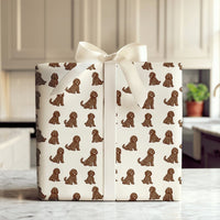 Curly Brown Doodle Gift Wrap, Cockapoo Dog Wrapping Paper, Adorable Pet Birthday Wrapping Paper, Dog Lover Christmas Gift Wrap, Doodle Dog Paper
