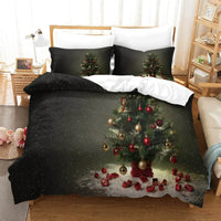 Festive Holiday Bedding Set, Christmas Tree Duvet Cover Set, 3D Xmas Pattern Quilt Cover, Winter Comforter Cover, Christmas Present
