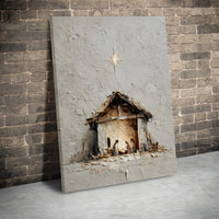 Textured Impasto Christmas Canvas Print, Nativity Scene Canvas Wall Art, Religious Holiday Wall Art, Holy Night Canvas, Christian Xmas Present
