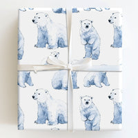 Watercolor Arctic Animal Gift Wrap, Polar Bear Wrapping Paper, Polar Bear Christmas Wrapping Paper, Adorable Winter Bear Wrapping Paper Roll