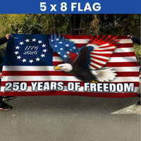 250 Years of Freedom Flag 1776-2026 | Betsy Ross Eagle Design | Double-Sided Polyester | Patriotic Home Decor Gift