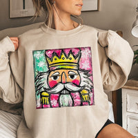 Watercolor Holiday Ballet Graphic Crewneck, Nutcracker Christmas Sweatshirt, Vintage Xmas Soldier Sweater, Adorable Festive Holiday Pullover