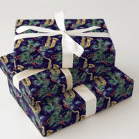 Jazz Music Holiday Gift Wrap, Saxophone Christmas Wrapping Paper, Musician Instrument Gift Wrap, Festive Pine Berry Gift Wrapping Paper