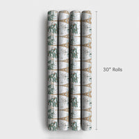 Snowy Winter City Gift Wrap, Paris Eiffel Tower Christmas Wrapping Paper, French Holiday Gift Wrapping Paper, Travel Lover Present Wrap Roll