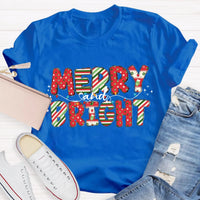 Festive Holiday Dots Graphic Tee, Merry and Bright Polka Dot Christmas T-Shirt, Adorable Xmas Season Shirt, Christmas Present for Women and Men