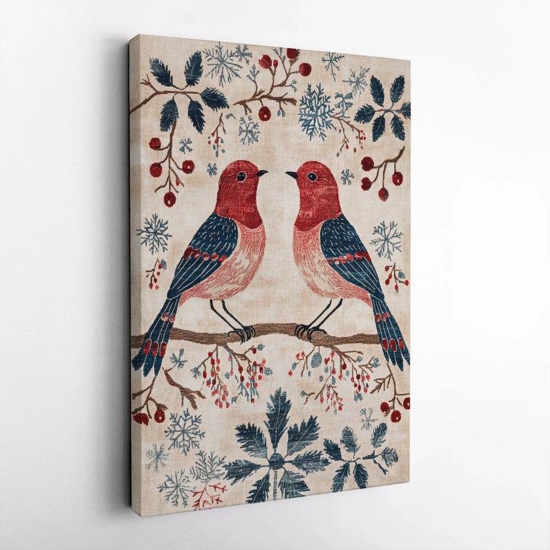 Rustic Red Bird Poster, Winter Cardinal Canvas Wall Art, Christmas Bird Canvas Art, Farmhouse Bird Wall Art, Nature Printable Download