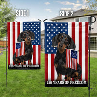 Dachshund Garden Flag 250 Years of Freedom | Patriotic Dog American Flag Design | Double-Sided Weather-Resistant Polyester | USA Independence Gift