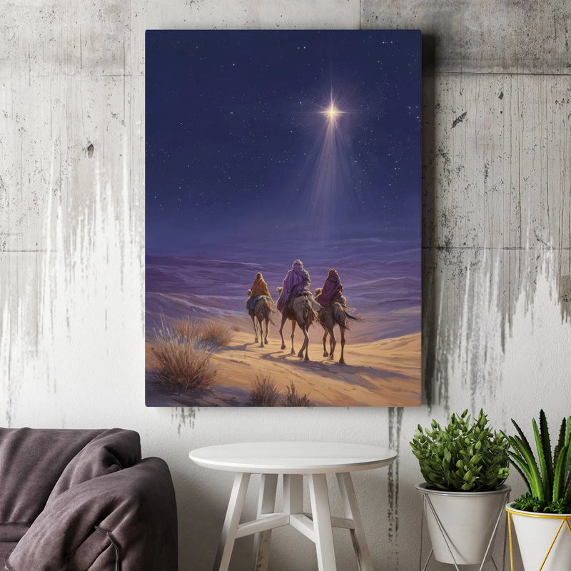 Holy Night Star Canvas Art, Three Wise Men Nativity Canvas Print, Christian Nativity Wall Art, Religious Christmas Canvas Decor, Faith Present