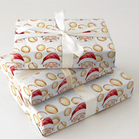 Baseball Christmas Gift Wrap, Watercolor Baseball Santa Wrapping Paper, Santa Head Holiday Wrapping Paper, Baseball Player Xmas Gift Wrap