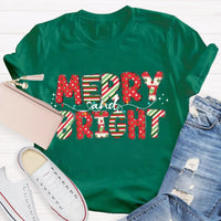 Festive Holiday Dots Graphic Tee, Merry and Bright Polka Dot Christmas T-Shirt, Adorable Xmas Season Shirt, Christmas Present for Women and Men