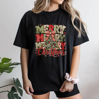 Patchwork Christmas Shirt, Merry Christmas Tree Shirt, Vintage Holiday Graphic Tee, Festive Christmas T-Shirt, Christmas Present for Her