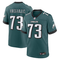 Philadelphia Eagles Kiran Amegadjie Midnight Green Team Game Jersey