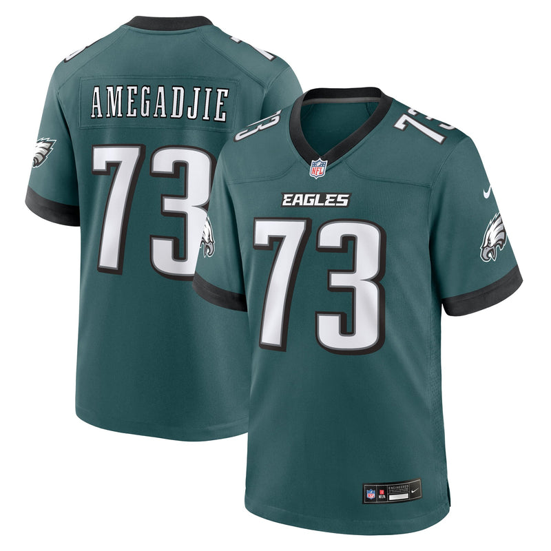 Philadelphia Eagles Kiran Amegadjie Midnight Green Team Game Jersey