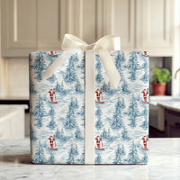 SUP Christmas Gift Wrap, Paddleboarding Santa Wrapping Paper, Winter Forest Holiday Present Paper, Adorable Coastal Xmas Gift Wrap Roll