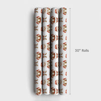 Watercolor Santa Claus Gift Wrap, Coffee Santa Christmas Wrapping Paper, Holiday Coffee Lover Wrapping Paper Roll, Festive Xmas Gift Wrap