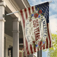 America 250 Years House Flag | Personalized Vintage Patriotic Floral Design Since 1776 | Premium Weather-Resistant Polyester | Americana Home Decor Gift
