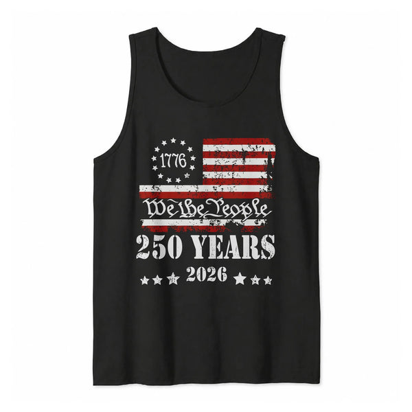We The People 1776 Tank Top | 250 Years Anniversary Patriotic Design | Soft Breathable Cotton Blend | Gift for American History Fans