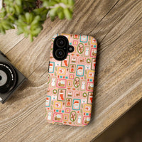 Adorable Holiday Santa Reindeer Phone Case, Christmas Postage Stamp iPhone Case, Festive Winter Tough Case, Xmas Present for Her Phone Cover