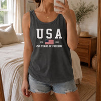 USA 250 Years of Freedom Tank Top | Patriotic 1776-2026 American Flag Graphic | Premium Soft Breathable Fabric | 4th of July Independence Day Outfit