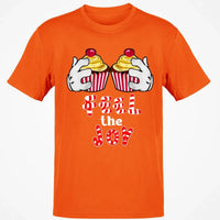 Adorable Cartoon Cupcake Graphic Tee, Feel the Joy Christmas Shirt, Holiday Sweets T-Shirt, Festive Winter Shirt, Dessert Lover Xmas Present
