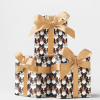 Adorable Puppy Breed Gift Wrap, Papillon Dog Wrapping Paper, Dog Lover Christmas Wrapping Paper, Pet Birthday Holiday Gift Wrap Roll