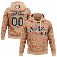 3D Knit Pattern Sports Pullover, Custom Ugly Christmas Sweater Hoodie, Personalized Name and Number Sweatshirt, Holiday Present