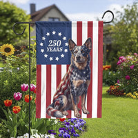 Heeler Dog Garden Flag | Patriotic 250 Years American Flag Design | Weather-Resistant Double-Sided Polyester | Gift for Dog Lovers