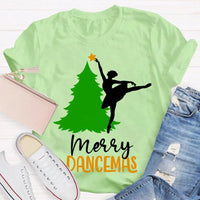 Festive Ballet Dancer Christmas T-Shirt, Merry Dancemas Ballerina Shirt, Adorable Holiday Dance Studio Tee, Xmas Nutcracker Dancer Present