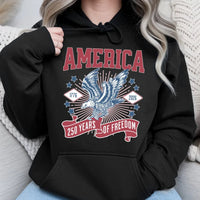America 250 Years Of Freedom Hoodie | Patriotic Eagle 1776-2026 Graphic | Soft Cotton-Polyester Blend | Anniversary Gift For Patriots