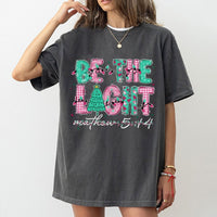 Matthew 5:14 Bible Verse Tee, Be the Light Christmas T-Shirt, Christian Holiday Faith Graphic Shirt, Scripture Jesus Church Present