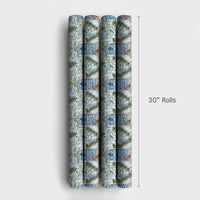 Blue Door Holiday Gift Wrap, Chinoiserie Dog Christmas Wrapping Paper, Watercolor Dog Wrapping Paper, Festive Puppy Holiday Gift Wrap