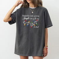 Humorous Christmas Lights Graphic Tee, Jingle Some of the Way Shirt, Sarcastic Holiday T-Shirt, Tired Mom Christmas Tee, Adorable Winter Present