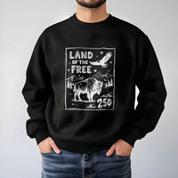 250 Years Of Freedom Sweatshirt | USA 250th Anniversary Patriotic Eagle & Bison Art | Soft Cotton Poly Blend | 4th Of July Gift for Patriots