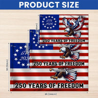 250 Years Of Freedom Flag | Bald Eagle Patriotic 1776-2026 | Weather-Resistant Polyester | USA Semiquincentennial Gift