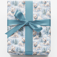 Winter Wonderland Terrier Gift Wrap, Westie Christmas Wrapping Paper, Adorable Dog Breed Wrapping Paper, Holiday Pet Lover Gift Wrap Roll