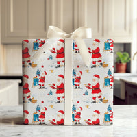 Artist Christmas Gift Wrap, Painter Santa Wrapping Paper, Winter Wonderland Wrapping Paper, Holiday Art Wrapping Paper Roll, Xmas Gift Wrap