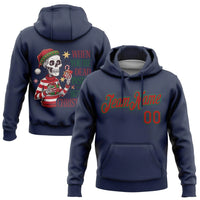 Personalized Name and Number Holiday Hoodie, Custom Christmas Hoodie, Winter Pullover Hoodie, Sports Fan Christmas Sweatshirt Present for Him