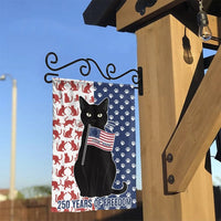 Patriotic Black Cat Garden Flag | 250 Years of Freedom 1776-2026 America Betsy Ross | Premium Double Sided Weatherproof Yard Banner | Patriotic Gift for Cat Lovers