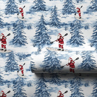 SUP Christmas Gift Wrap, Paddleboard Santa Wrapping Paper, Stand Up Paddle Board Holiday Wrapping Paper, Water Sports Xmas Gift Wrap