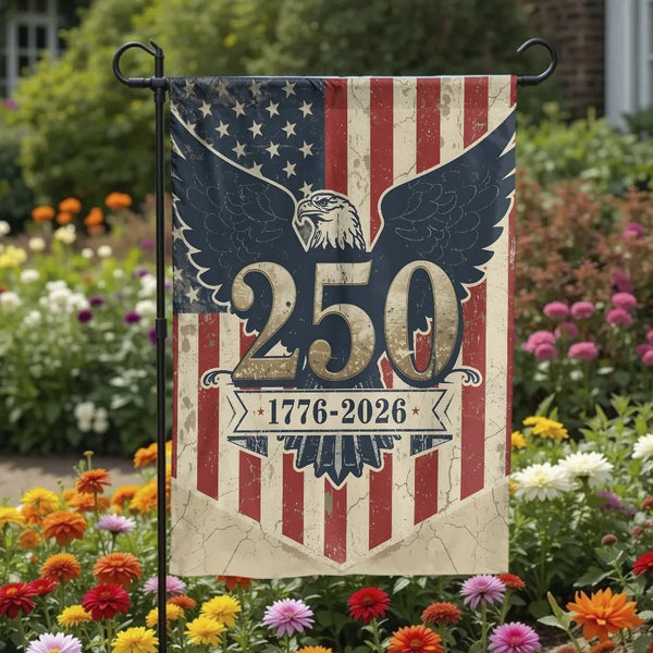 Eagle America 250 Years Garden Flag | 1776-2026 Vintage Americana Eagle Design | Weather-Resistant Double-Sided Polyester | Patriotic Gift for History Lovers