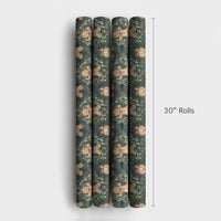 Watercolor Cookie Holiday Wrapping Paper, Gingerbread Girl Christmas Wrapping Paper, Winter Wreath Gift Wrap Roll, Adorable Festive Xmas Paper
