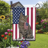 Patriotic Cat Garden Flag | 250 Years of Freedom USA Decor | Premium Weather Resistant Polyester | Yard Art Gift for Cat Lovers