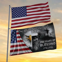 250 Years Of Blessing America Flag | One Nation Under God | UV-Resistant Polyester Grommet Flag | Patriotic Commemorative 1776-2026