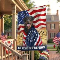 Rottweiler Garden Flag 250 Years of Freedom | Patriotic Dog USA Flag Design | Weather-Resistant Polyester | Gift for Rottweiler Owners