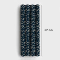 Winter Forest Holiday Gift Wrap, Navy Blue Christmas Tree Wrapping Paper, Modern Minimalist Tree Gift Wrapping Paper, Seasonal Present Paper