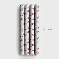 Adorable Christmas Dog Wrapping Paper, Watercolor Pug Wrapping Paper, Festive Winter Puppy Gift Wrap, Holiday Pet Gift Wrapping Paper Roll