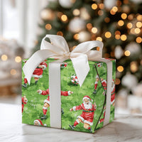 Christmas Soccer Gift Wrap, Soccer Santa Wrapping Paper, Holiday Sports Wrapping Paper, Football Santa Roll, Athlete Xmas Gift Wrap